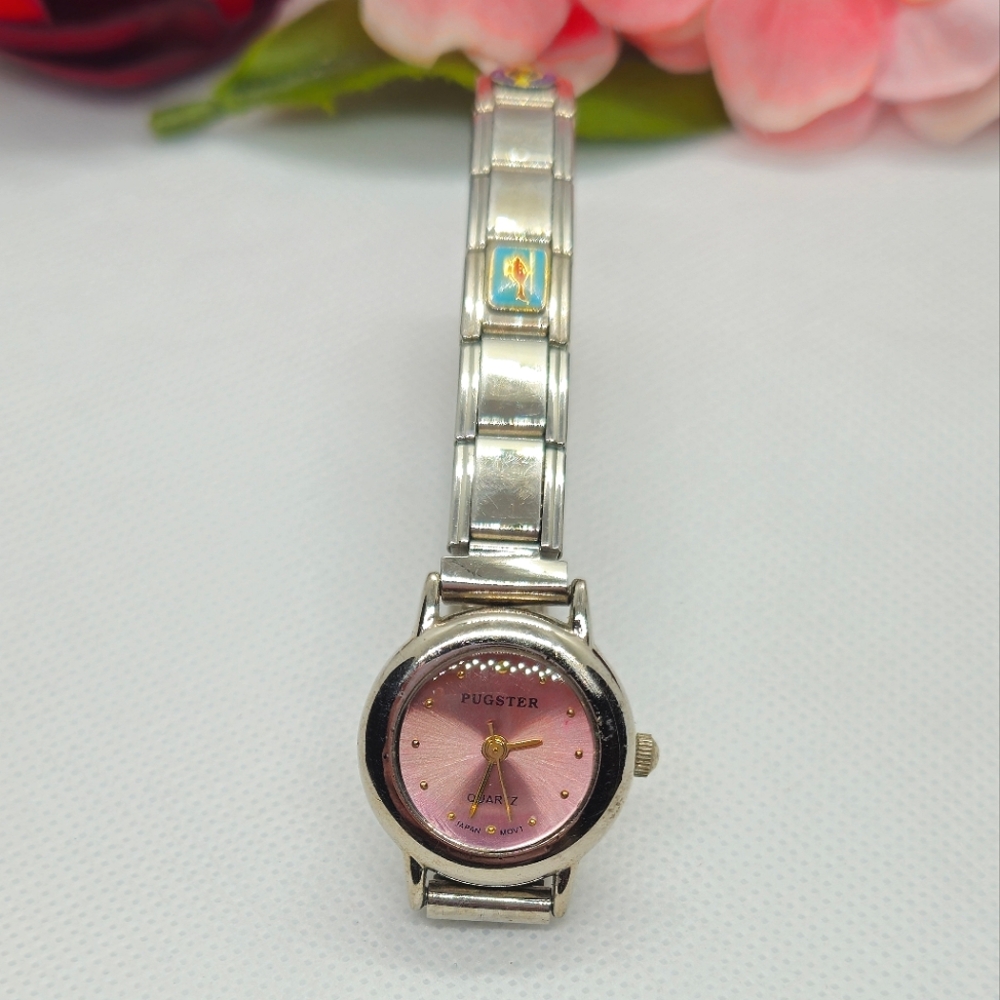 Pugster Quartz Italian Charm Band Watch Bingo QuiltingLas Vegas Girl Charms